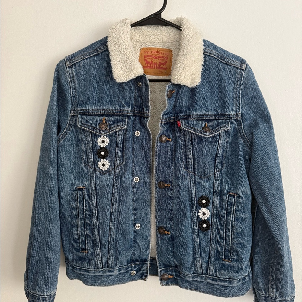 Levi's Denim Jacket with Fleece Floral Details